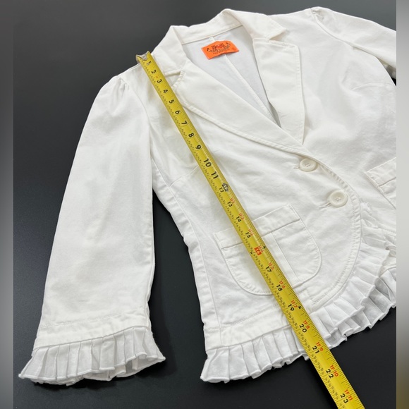 Juicy Couture Vintage Ruffle Trim Jacket White Cotton size 2 Made With Love P&G - Picture 11 of 12